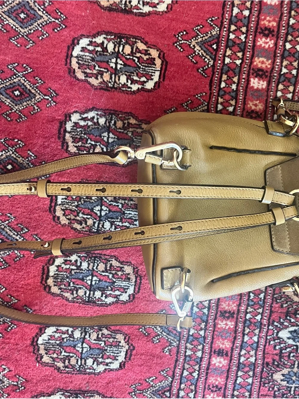 Chloe Faye Small Leather Backpack in Olive